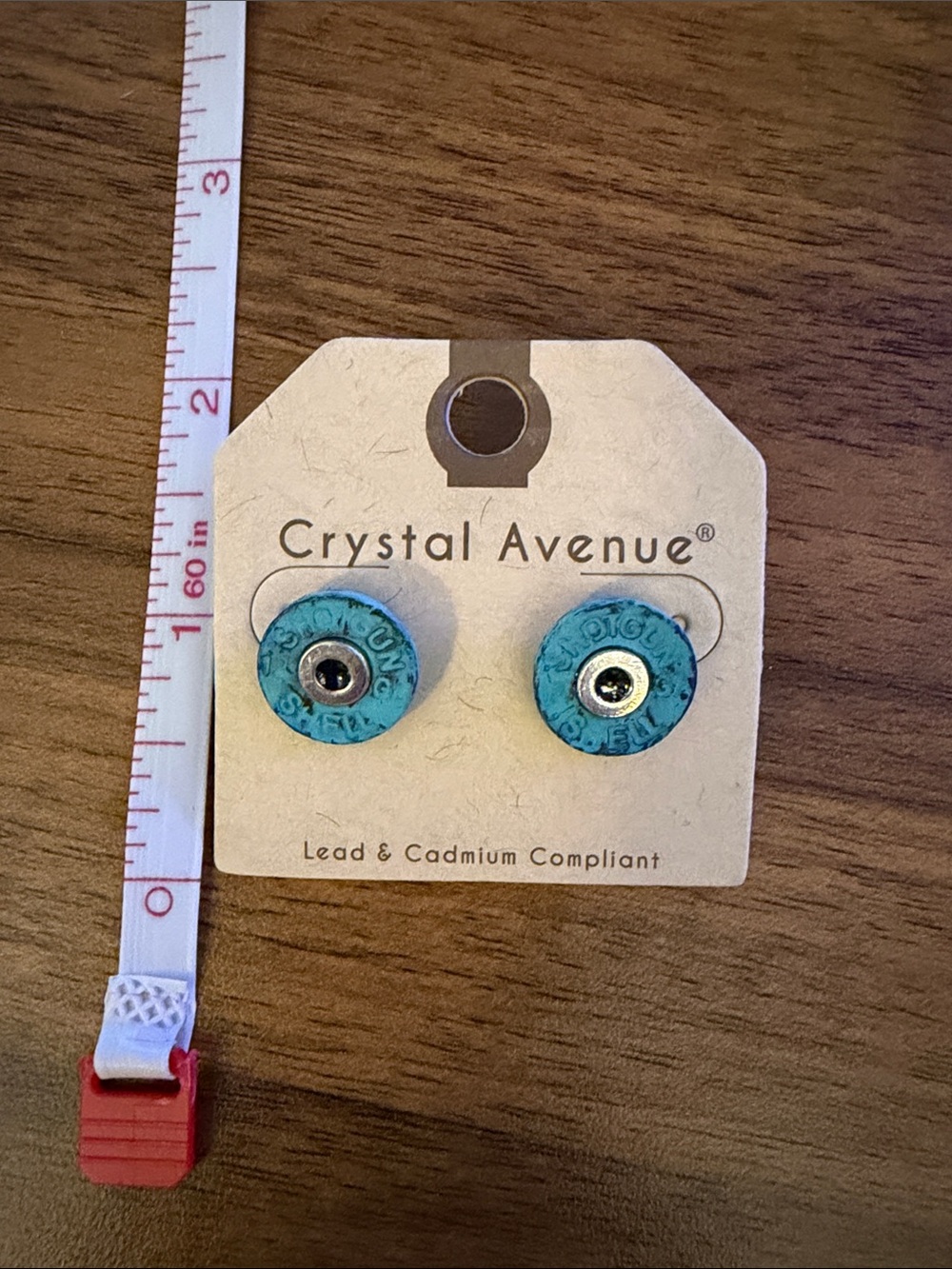Crystal Avenue Turquoise Bullet Casing Stud Earrings